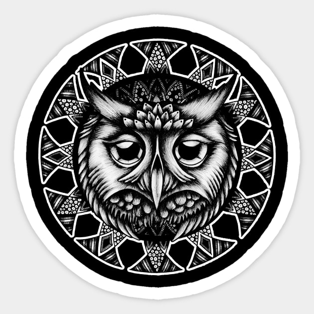 Owl Mandala Sticker by Litedawn